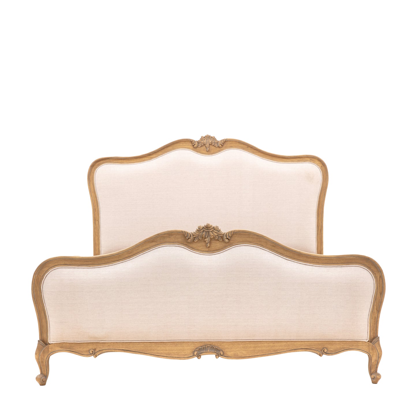 Chic Linen Upholstered Bed Weathered King