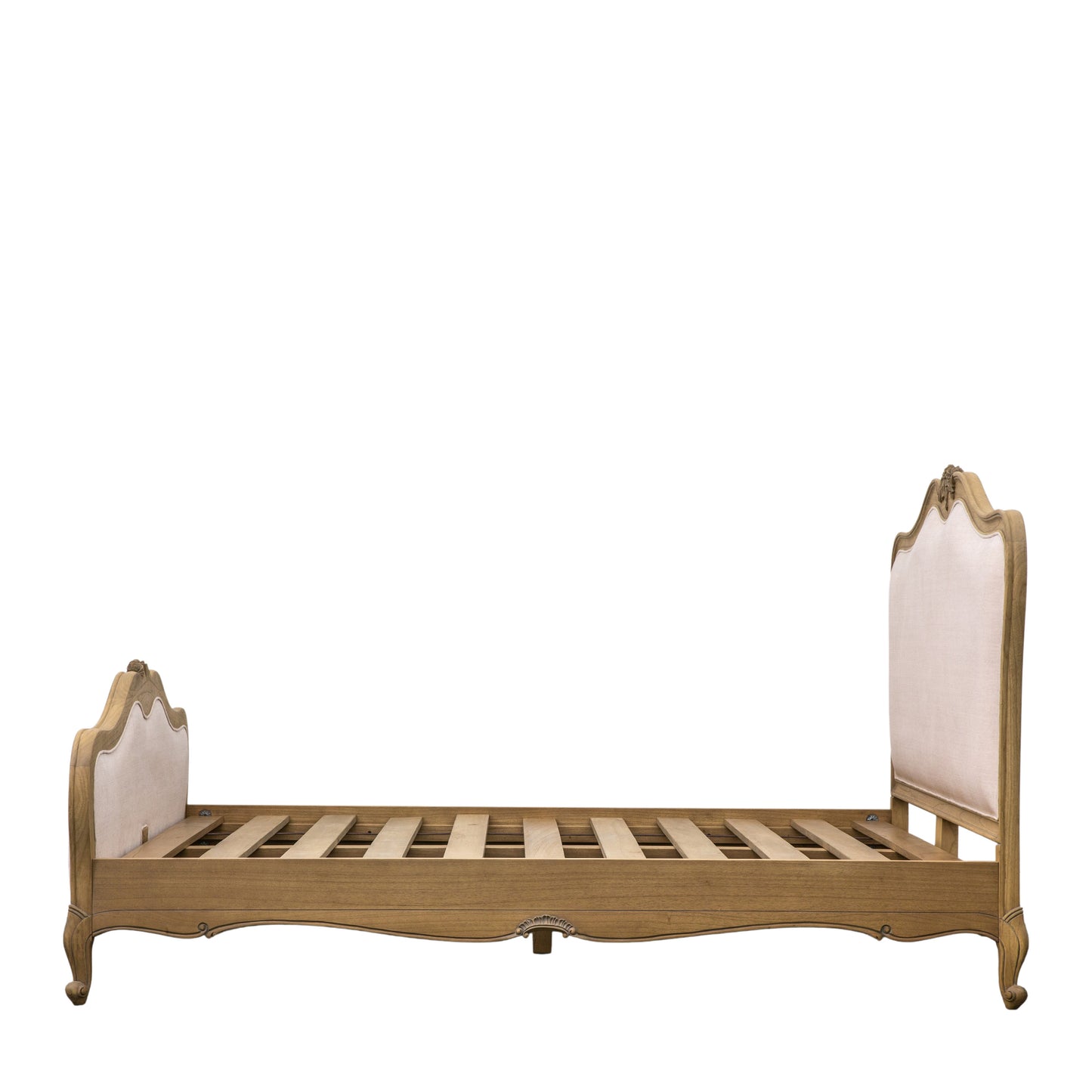 Chic Linen Upholstered Bed Weathered King