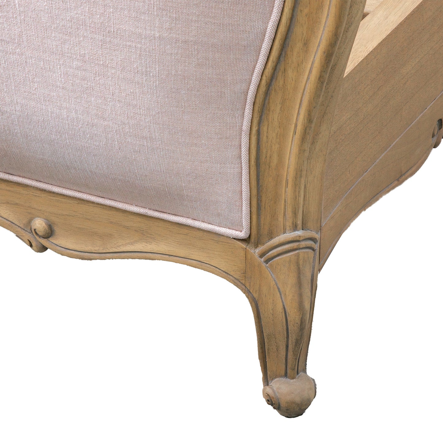 Chic Linen Upholstered Bed Weathered King