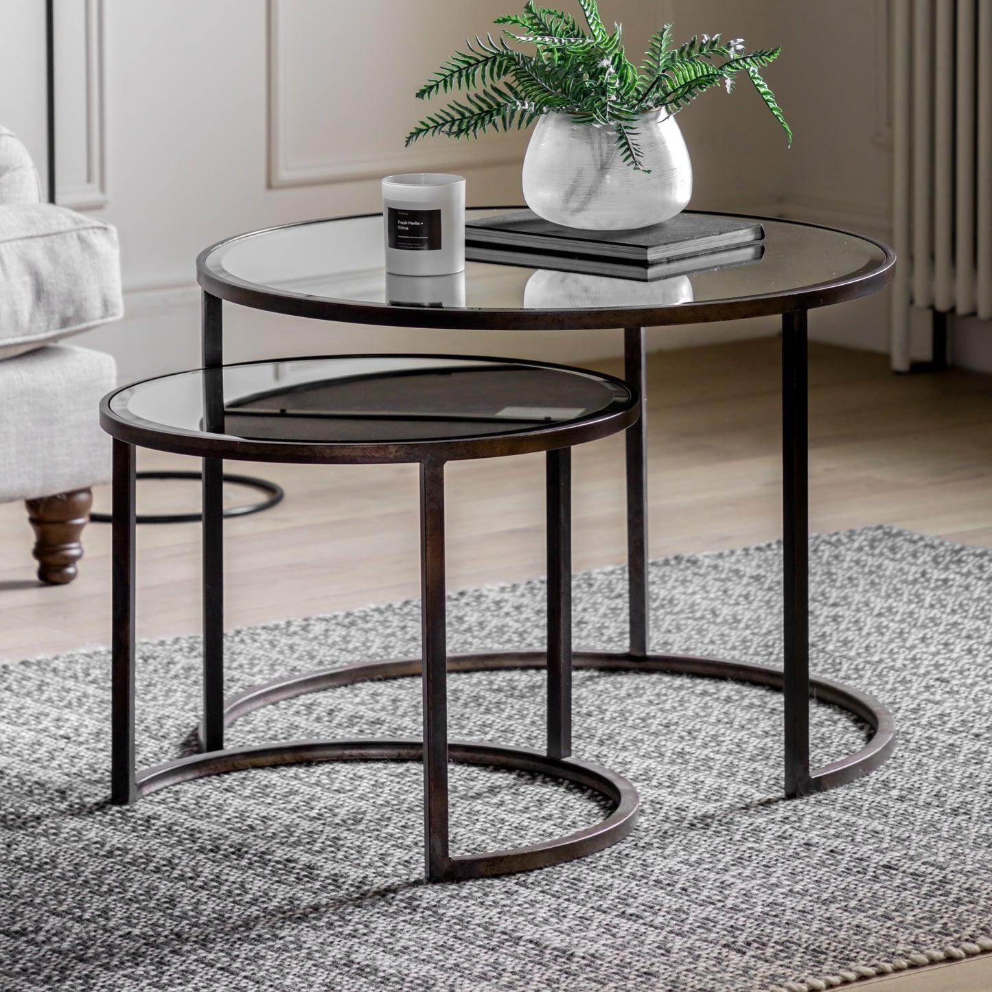 Argyle Coffee Table Nest of 2 Bronze