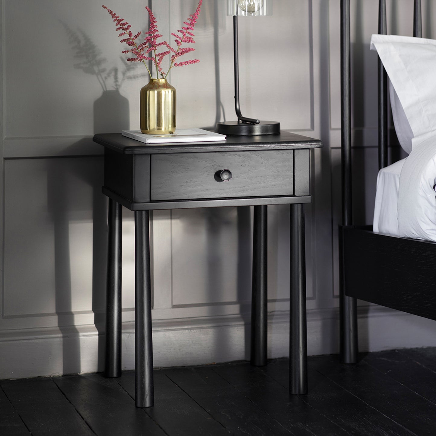 Wycombe 1 Drawer Bedside Black