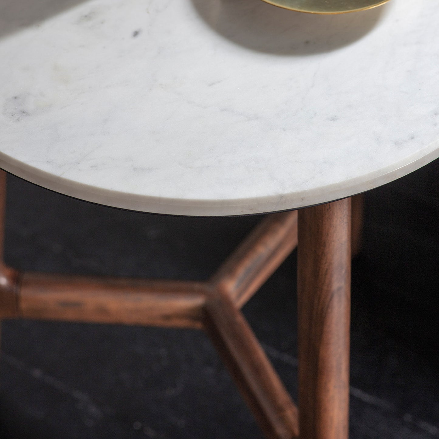 Barcelona Side Table Dark Wood / Marble