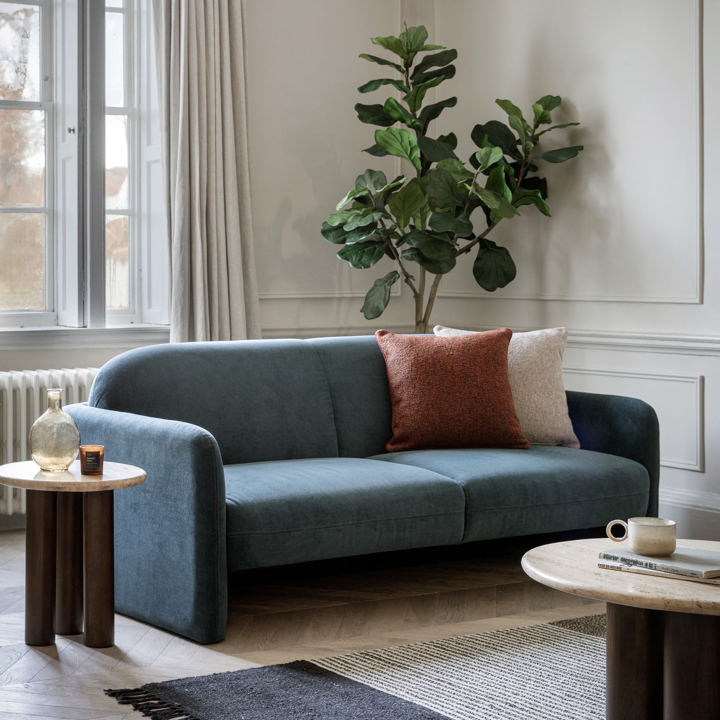 Massa 3 Seater Sofa Dusty Blue Dusty Blue