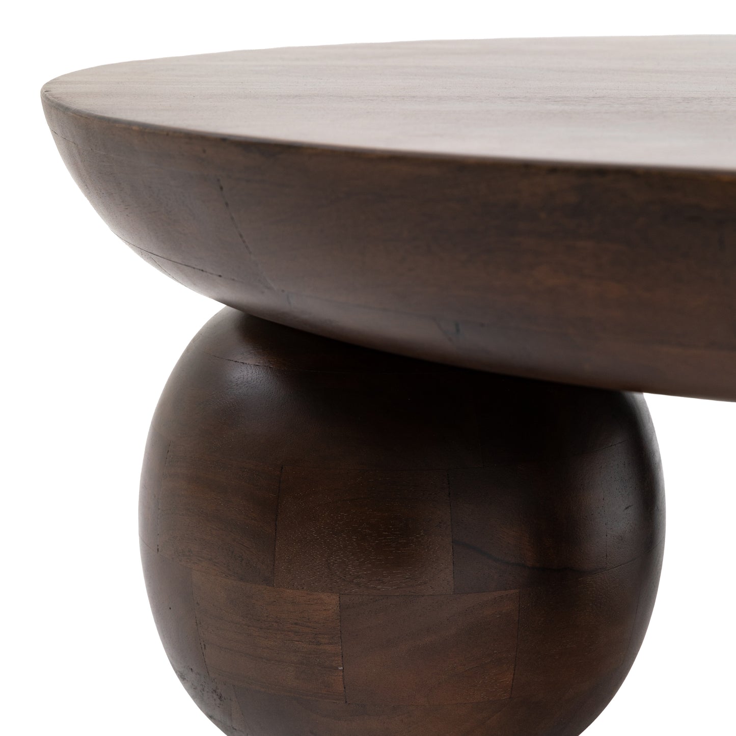Sculpt Round Coffee Table Dark Wood