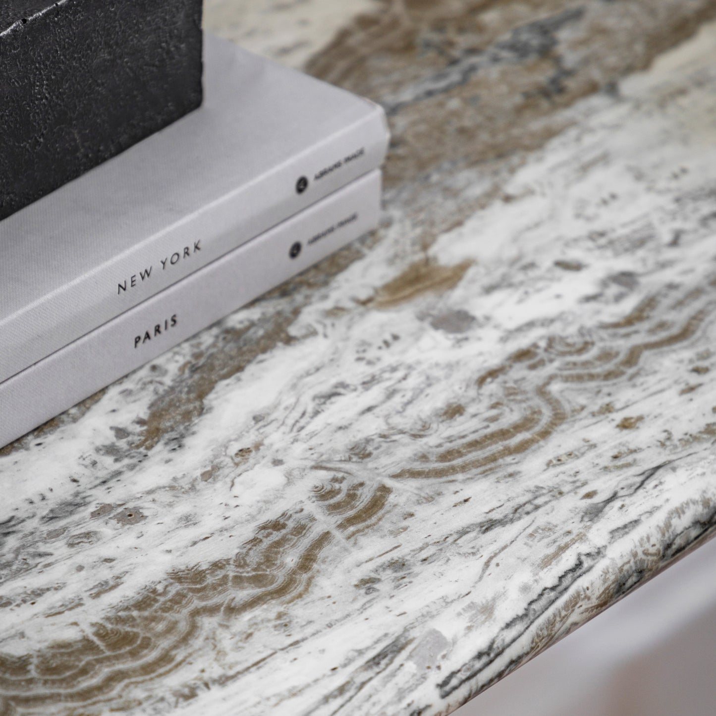 Lusso Console Table Green Marble
