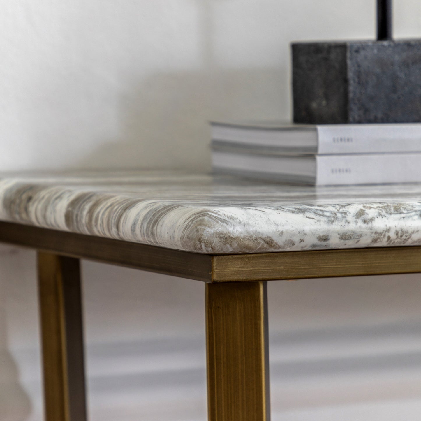 Lusso Console Table Green Marble