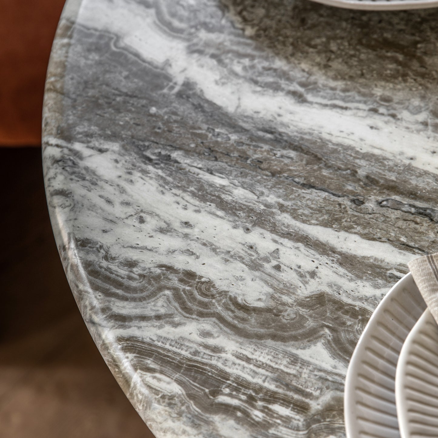Lusso Round Dining Table Green Marble