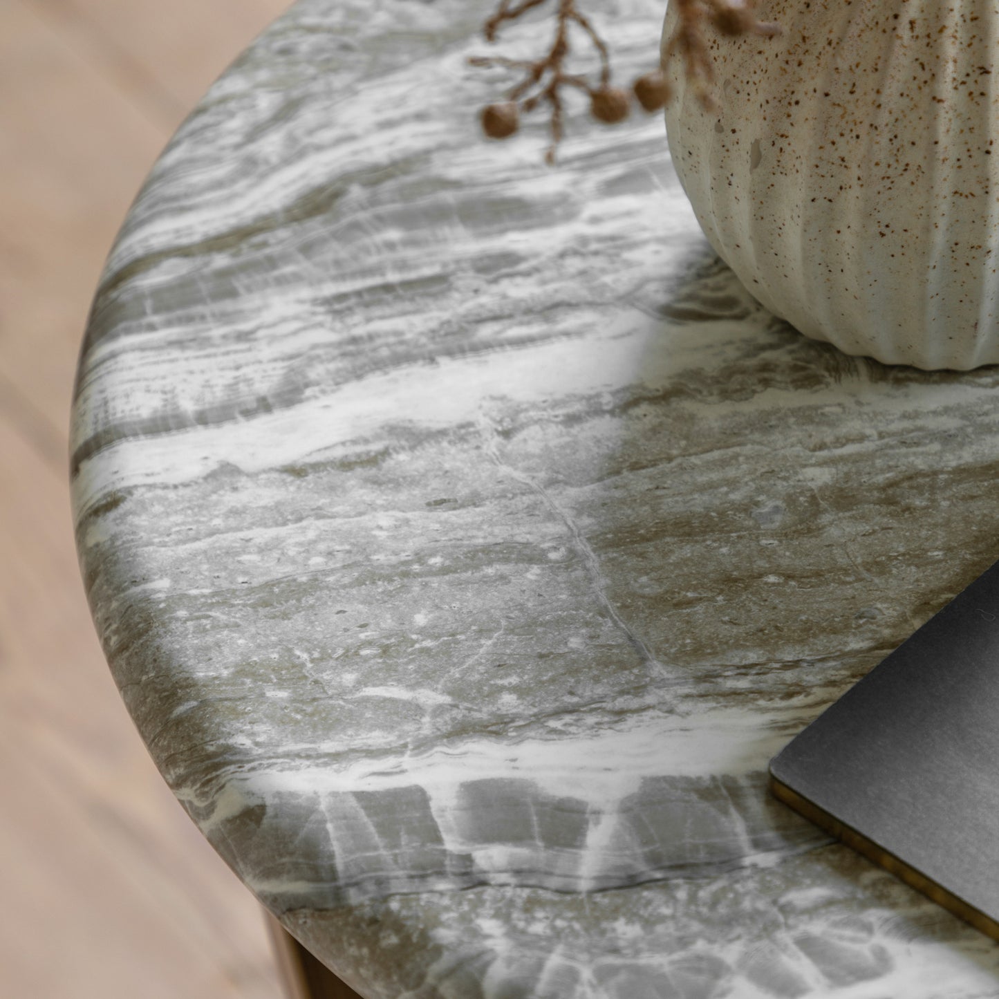 Lusso Side Table Green Marble