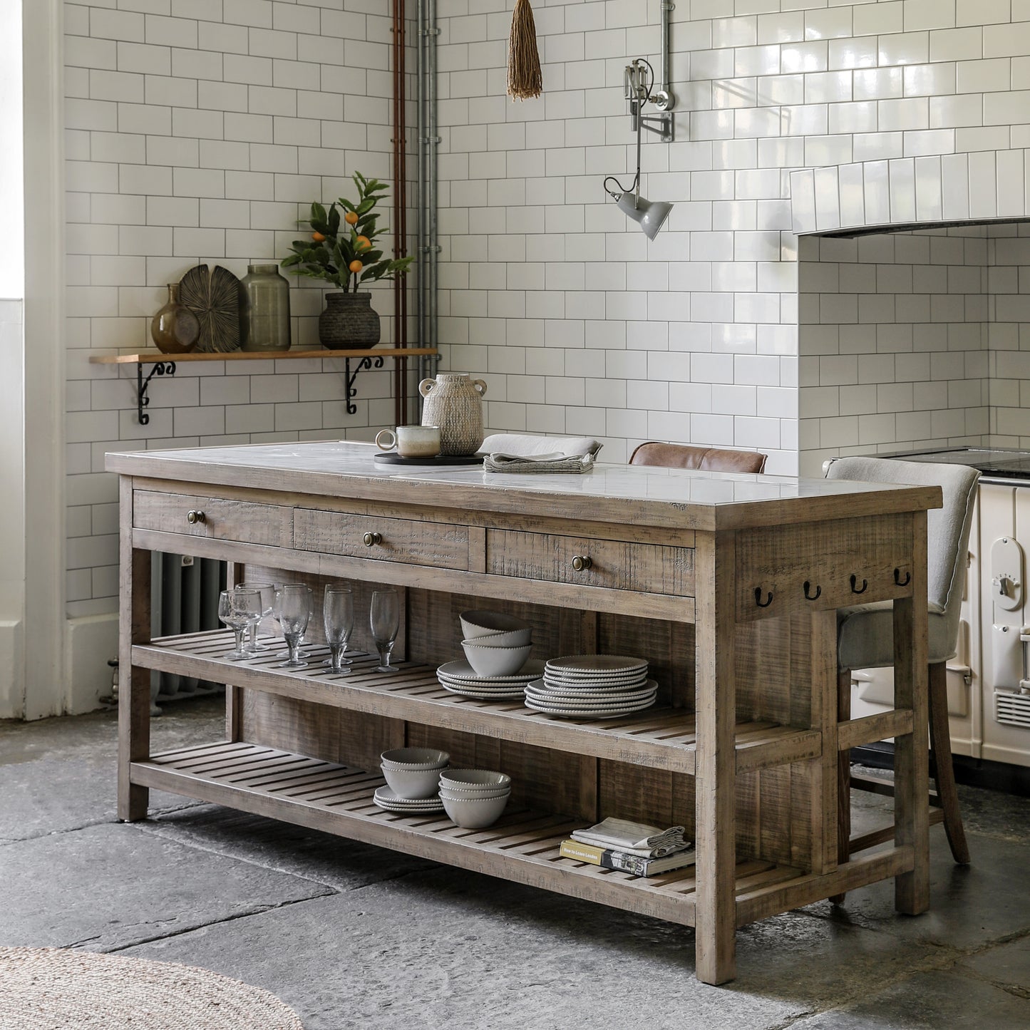 Vancouver Kitchen Island Natural Large
