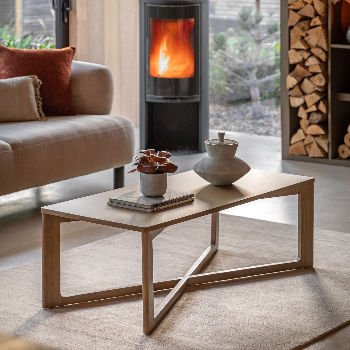 Panelled Coffee Table Smoked