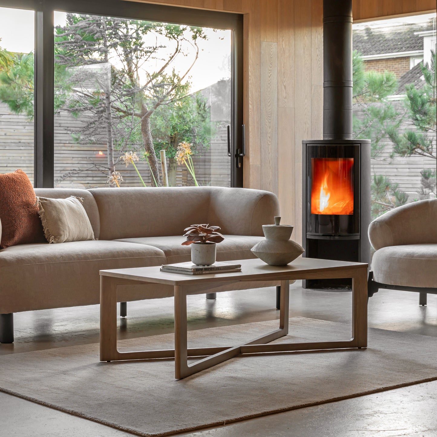 Panelled Coffee Table Smoked