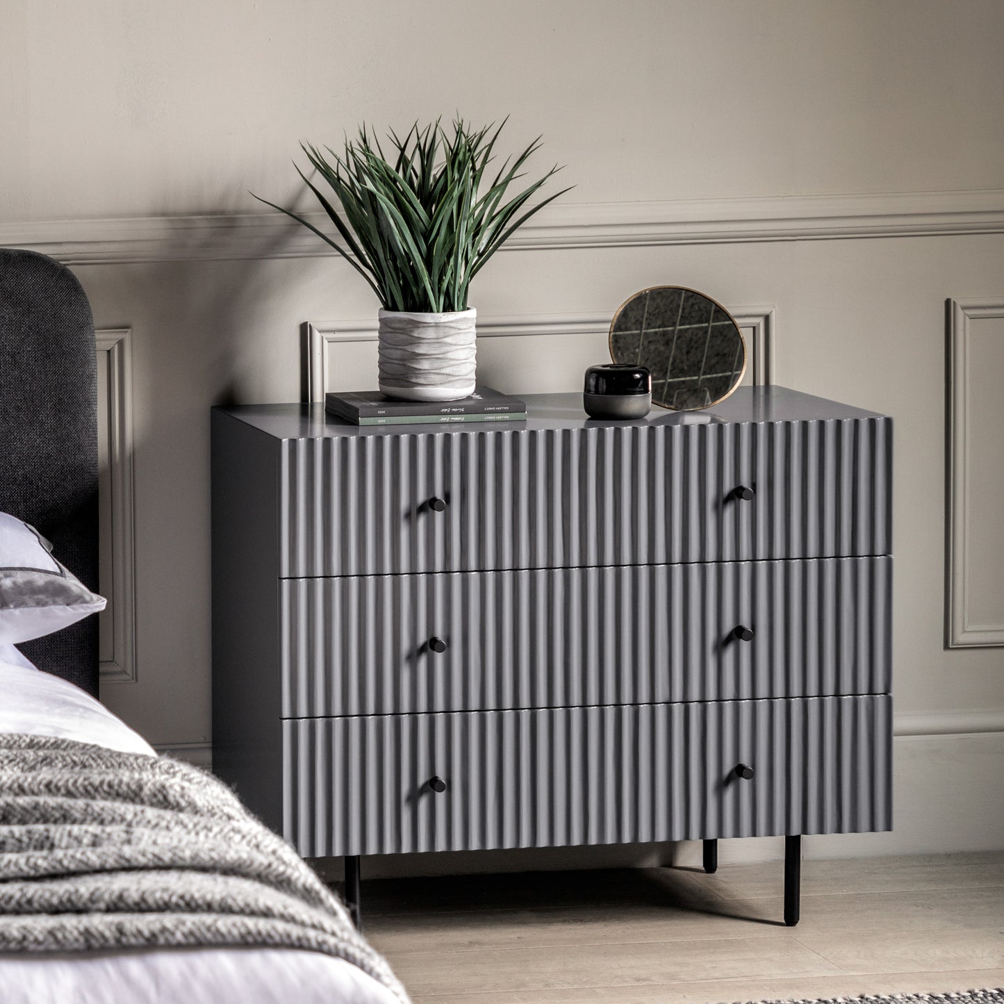 Buckhurst 3 Drawer Chest Grey