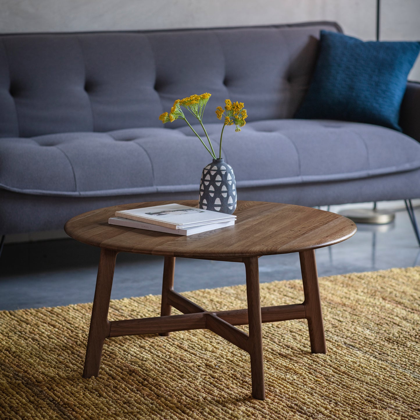 Madrid Round Coffee Table Walnut