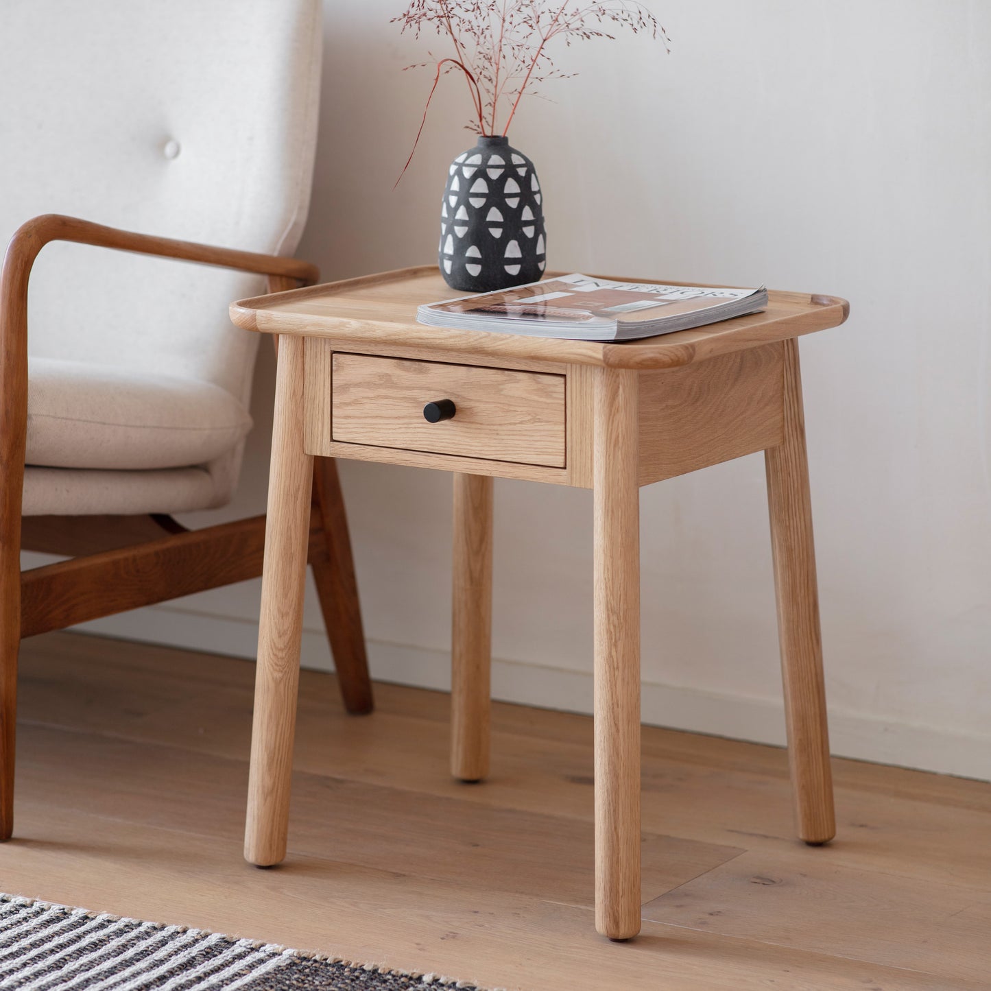 Kingham 1 Drawer Side Table Oak