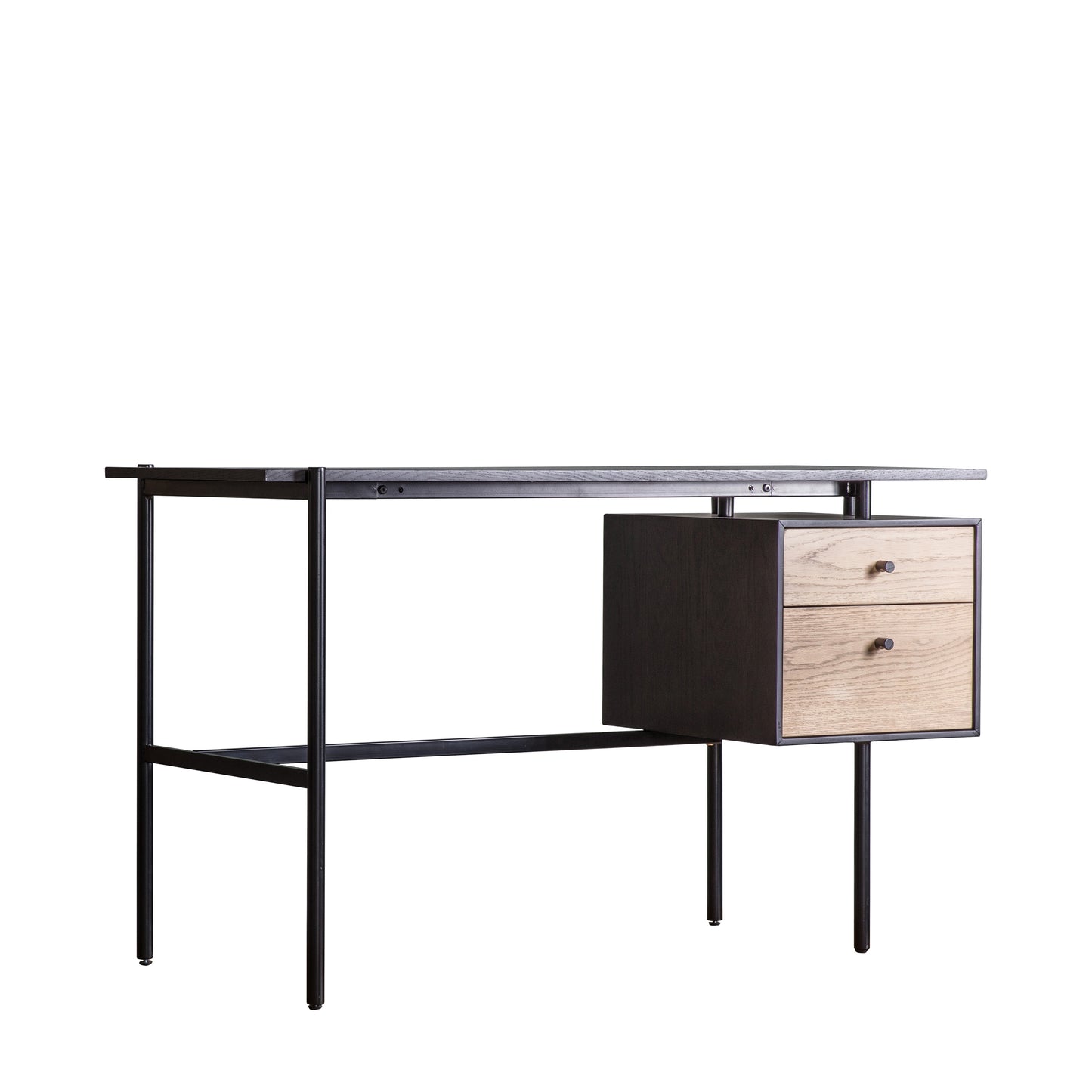 Carbury 2 Drawer Desk Black / Natural