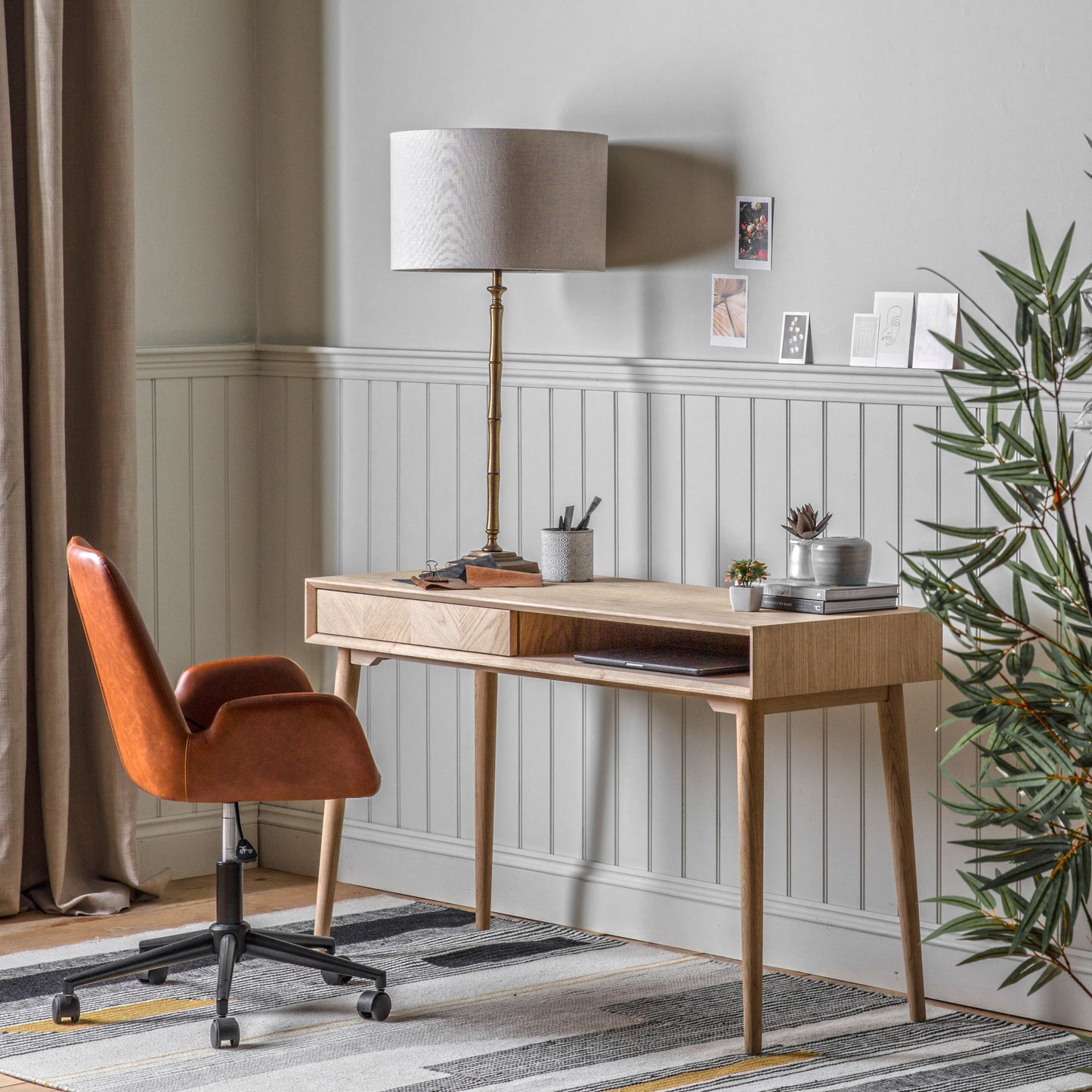 Milano 1 Drawer Desk Oak