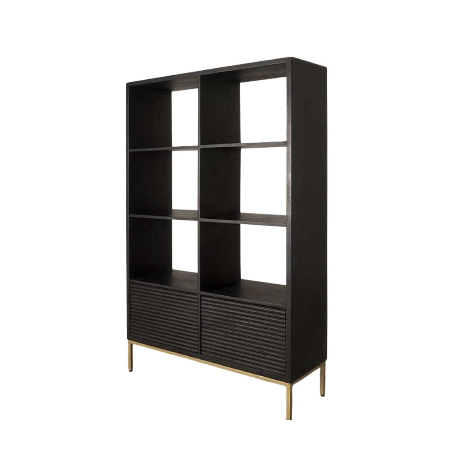 Ripple 2 Door Open Display Unit Black / Gold