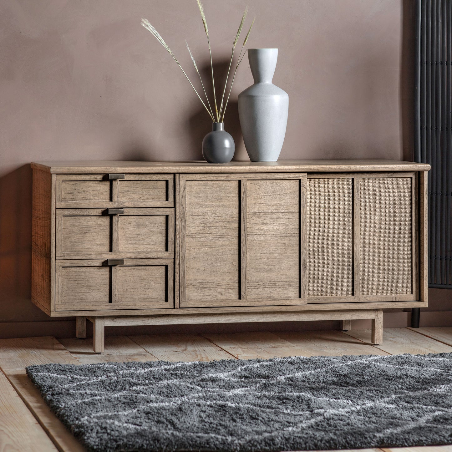 Kyoto 3 Drawer 2 Door Sideboard Natural