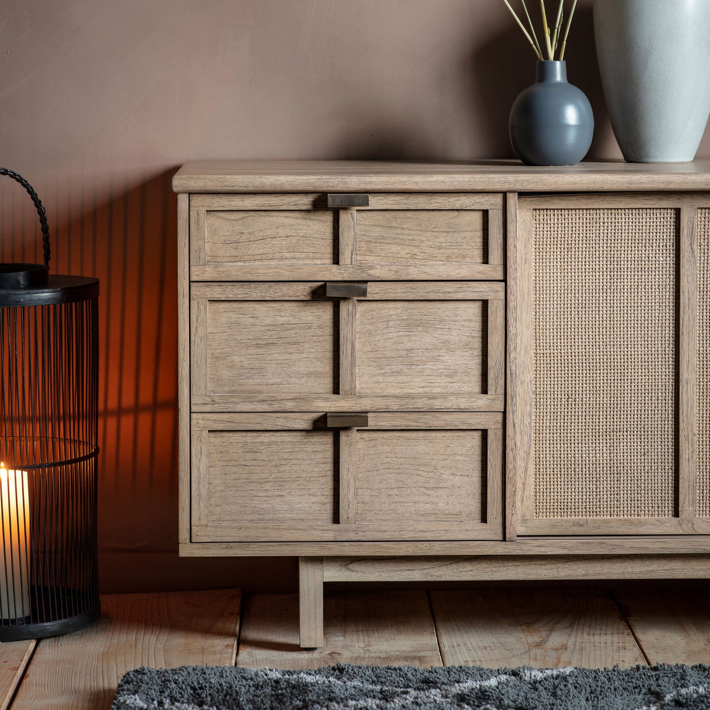 Kyoto 3 Drawer 2 Door Sideboard Natural