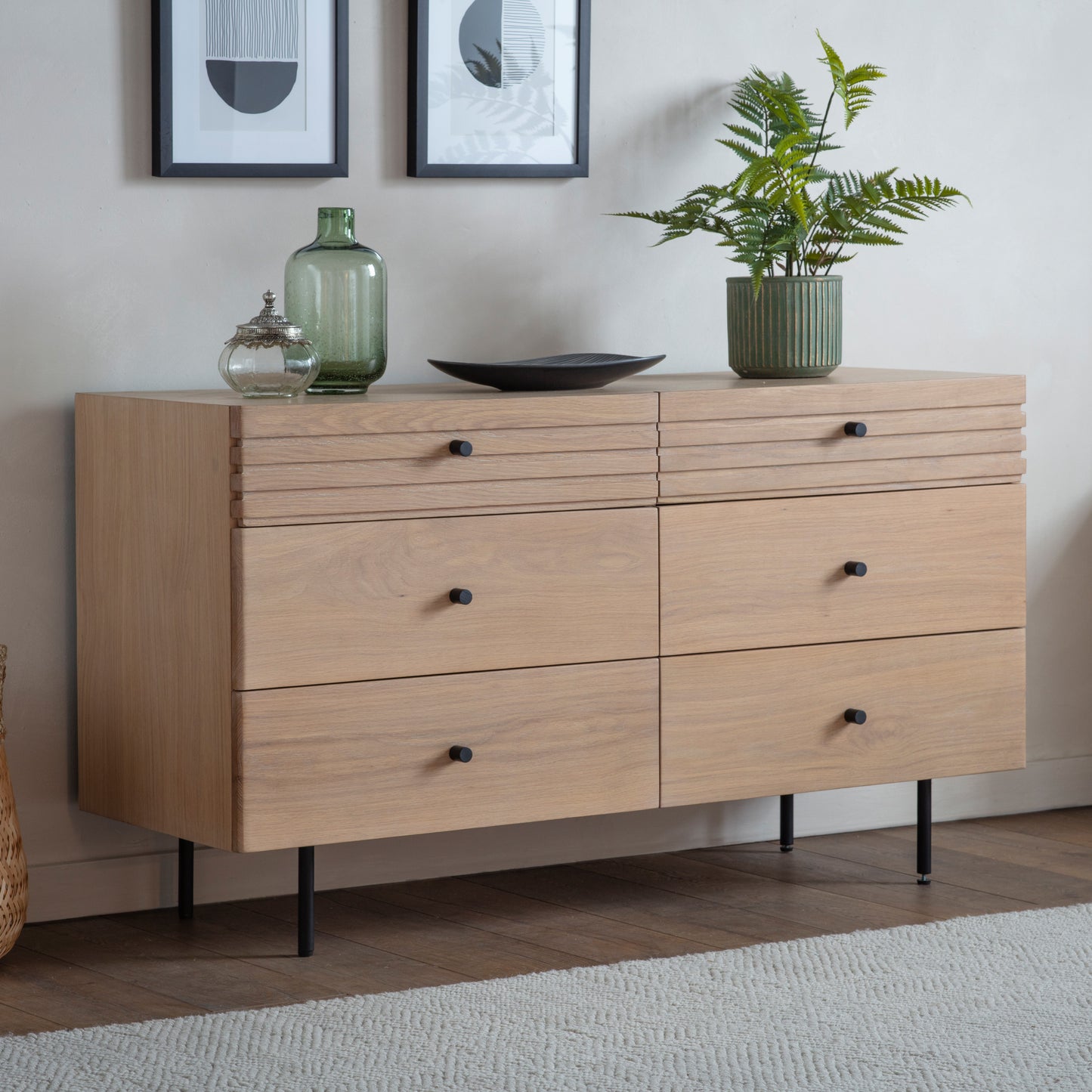 Okayama 6 Drawer Chest Oak