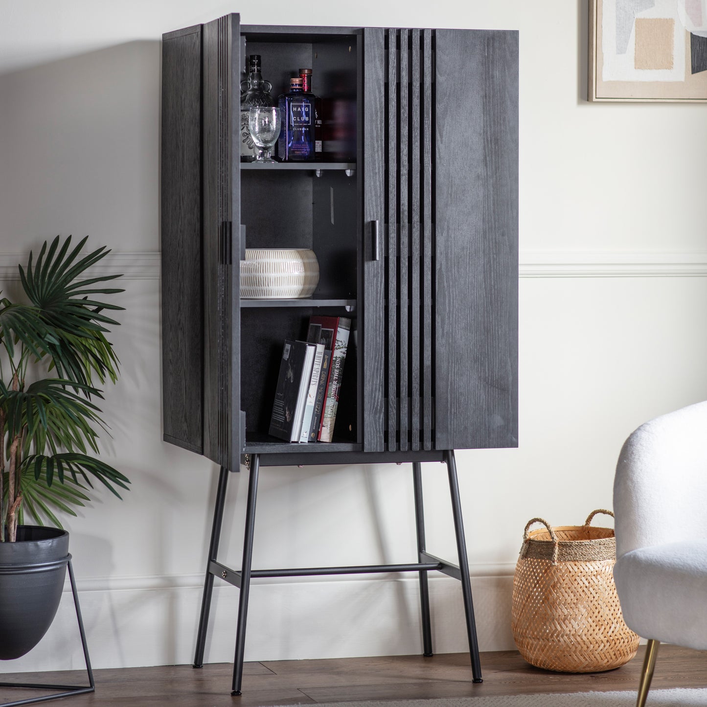 Holsen Drinks Cabinet Black