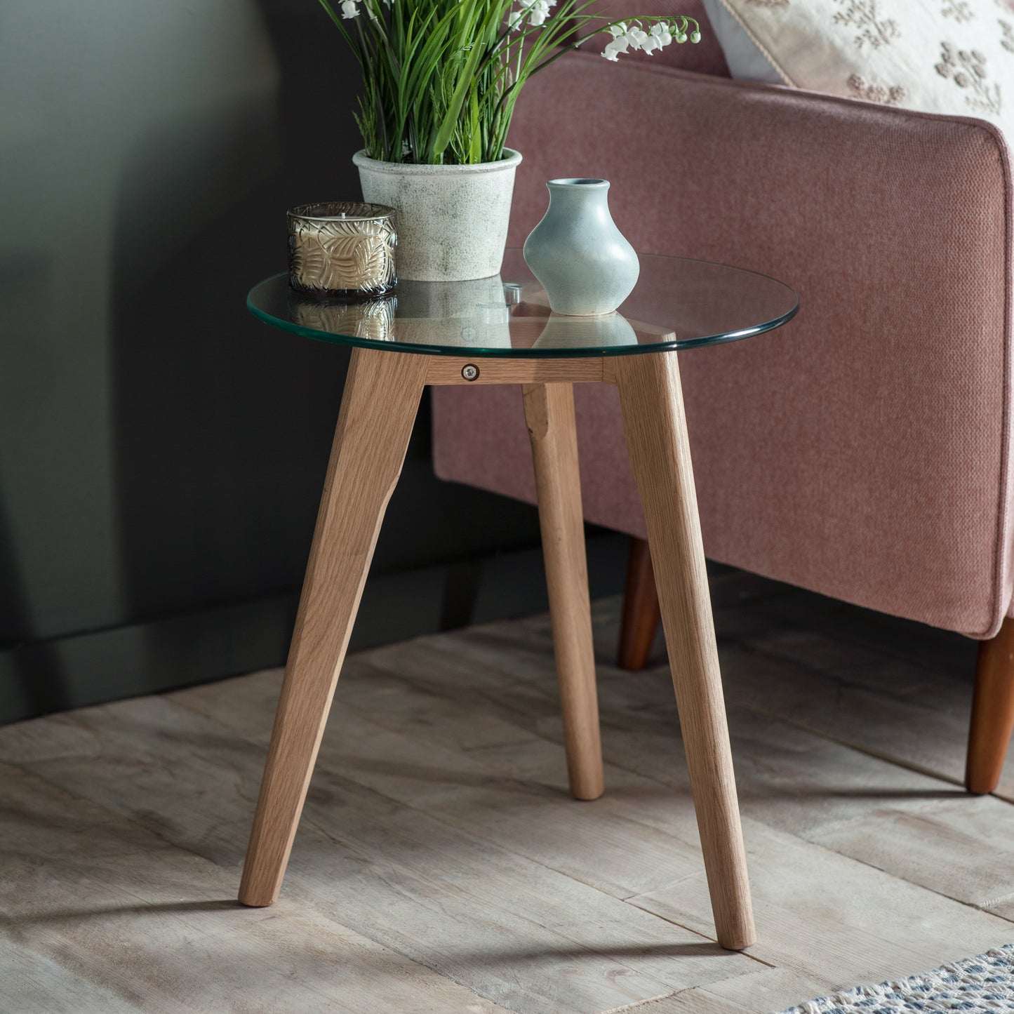 Blair Round Side Table Oak