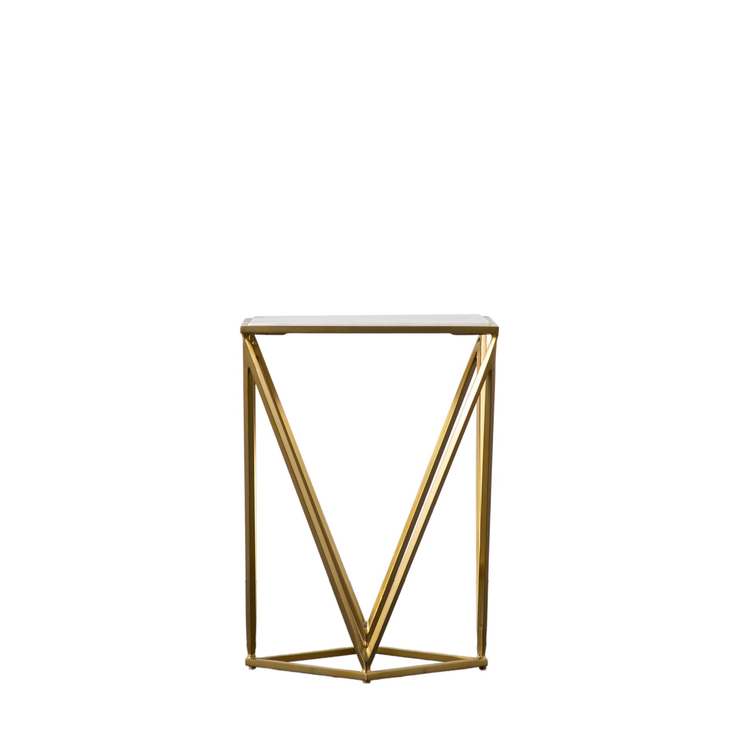 Helford Side Table Gold Gold / White