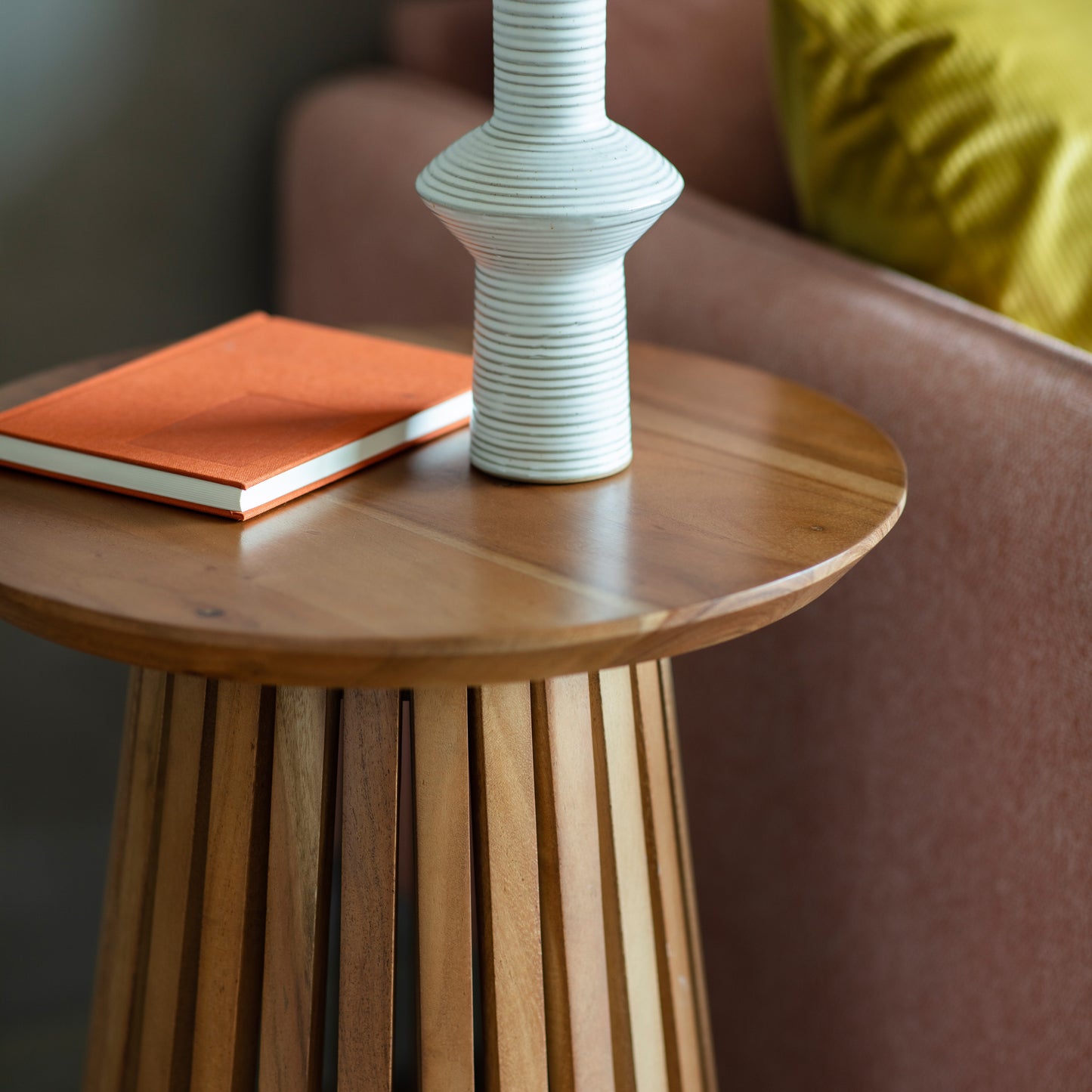 Brookland Slatted Side Table Natural