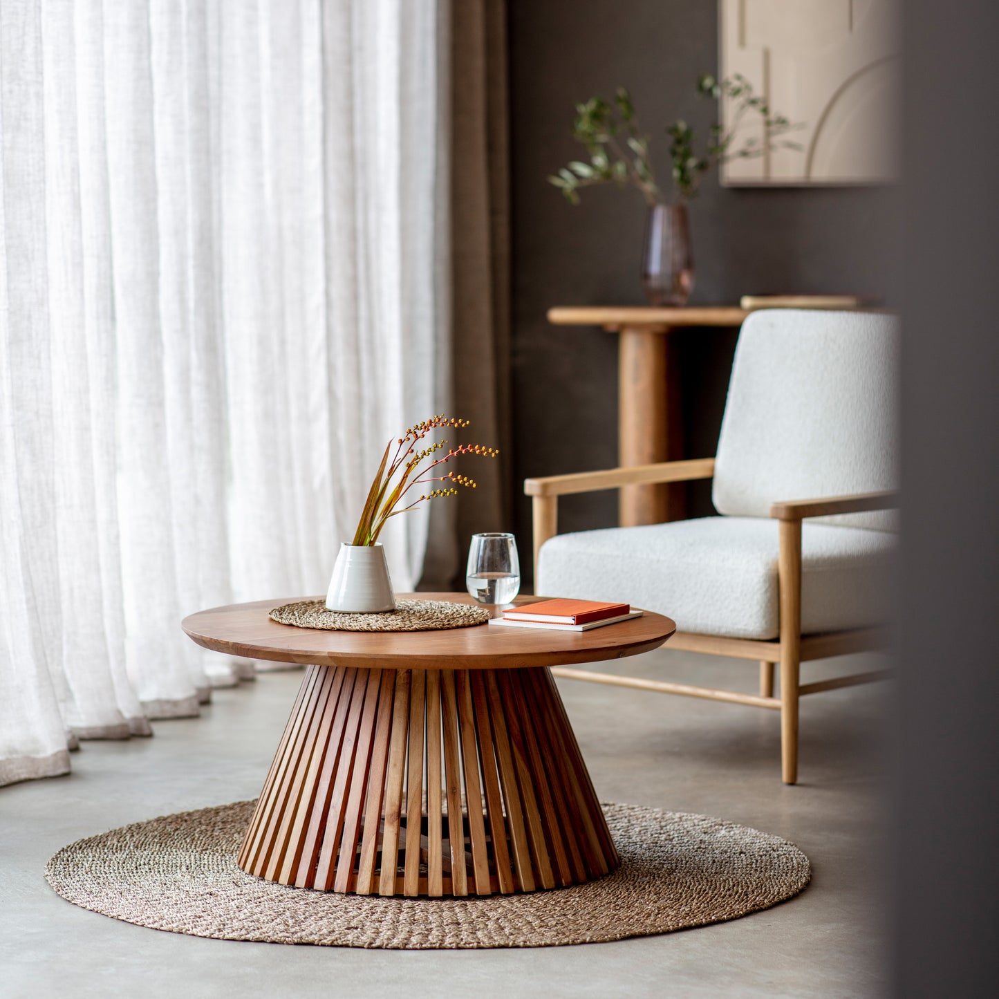 Brookland Slatted Coffee Table Natural