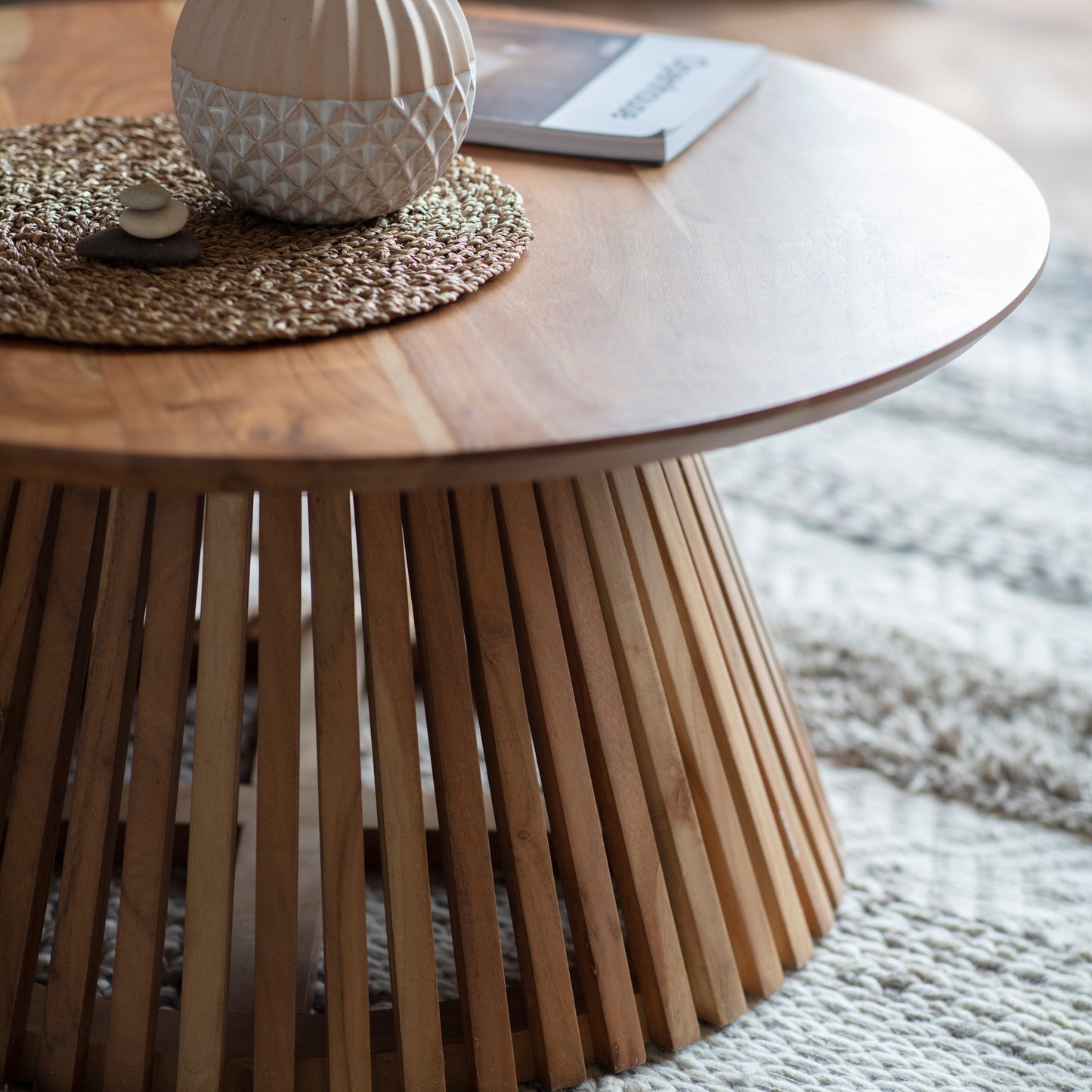 Brookland Slatted Coffee Table Natural