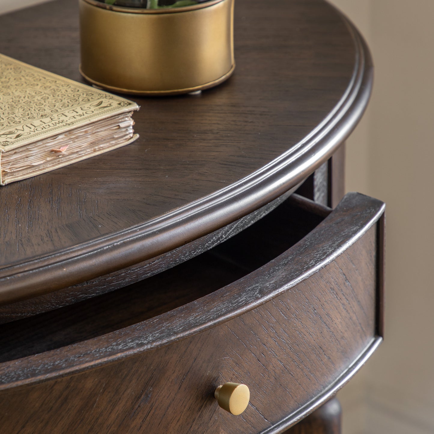 Madison Demi Lune Table Dark Wood