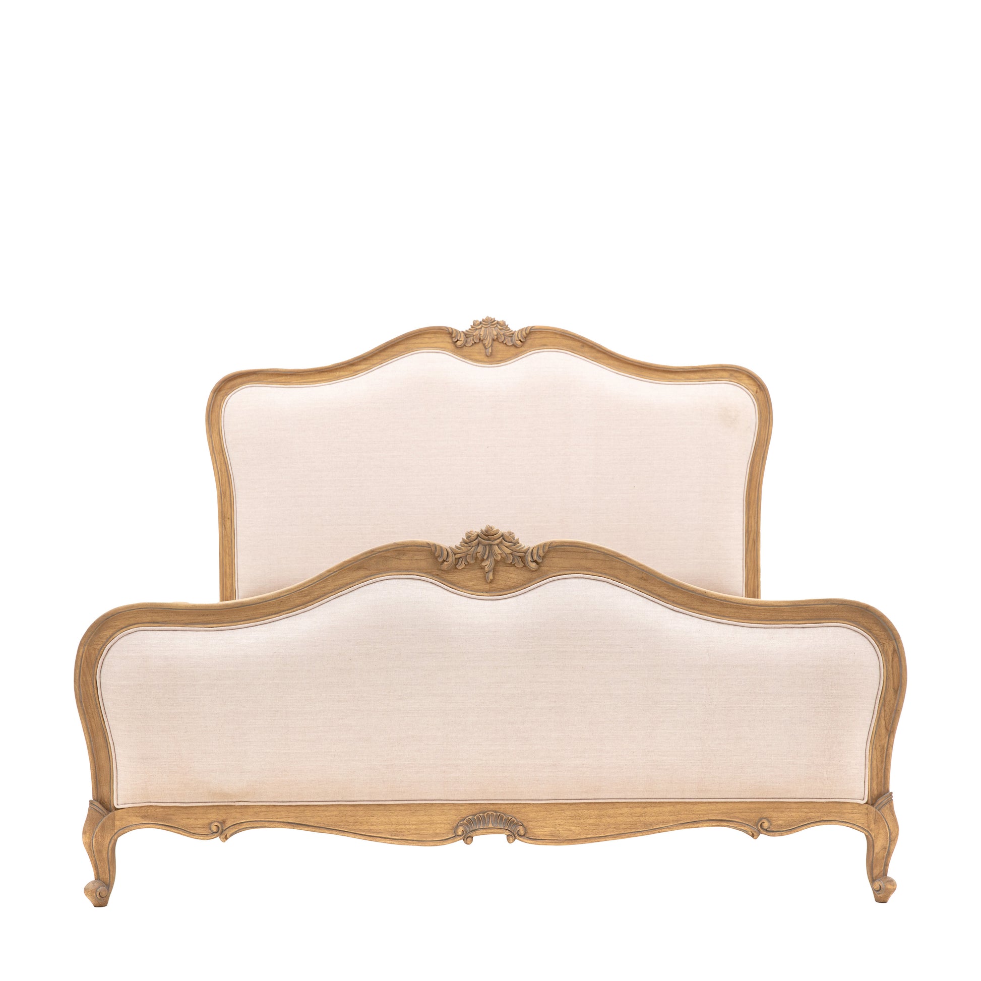 Chic Linen Upholstered Bed Weathered King