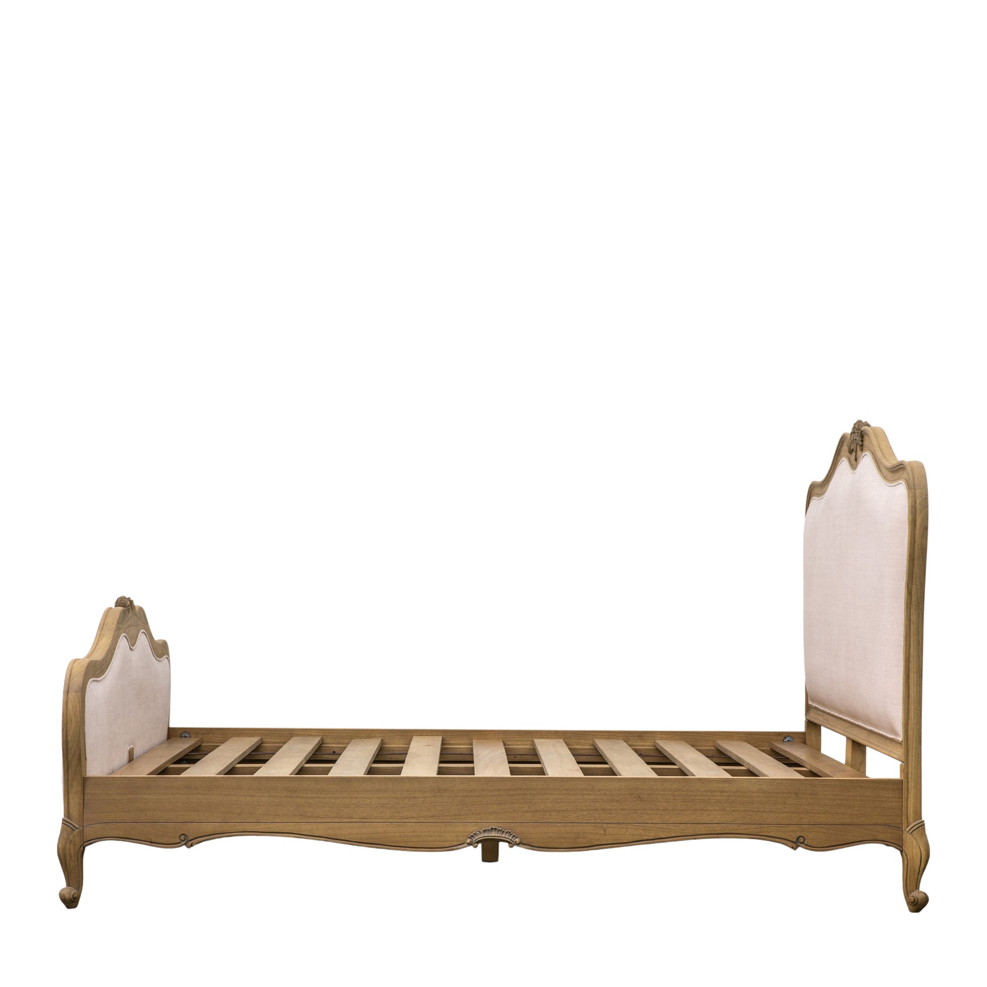 Chic Linen Upholstered Bed Weathered Super King