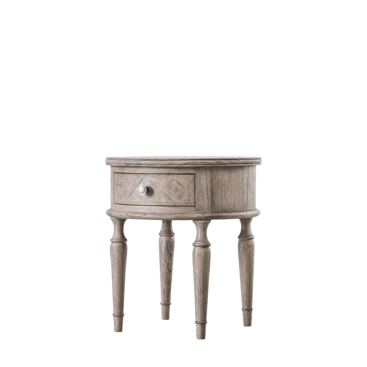 Mustique Round 1 Drawer Side Table Natural