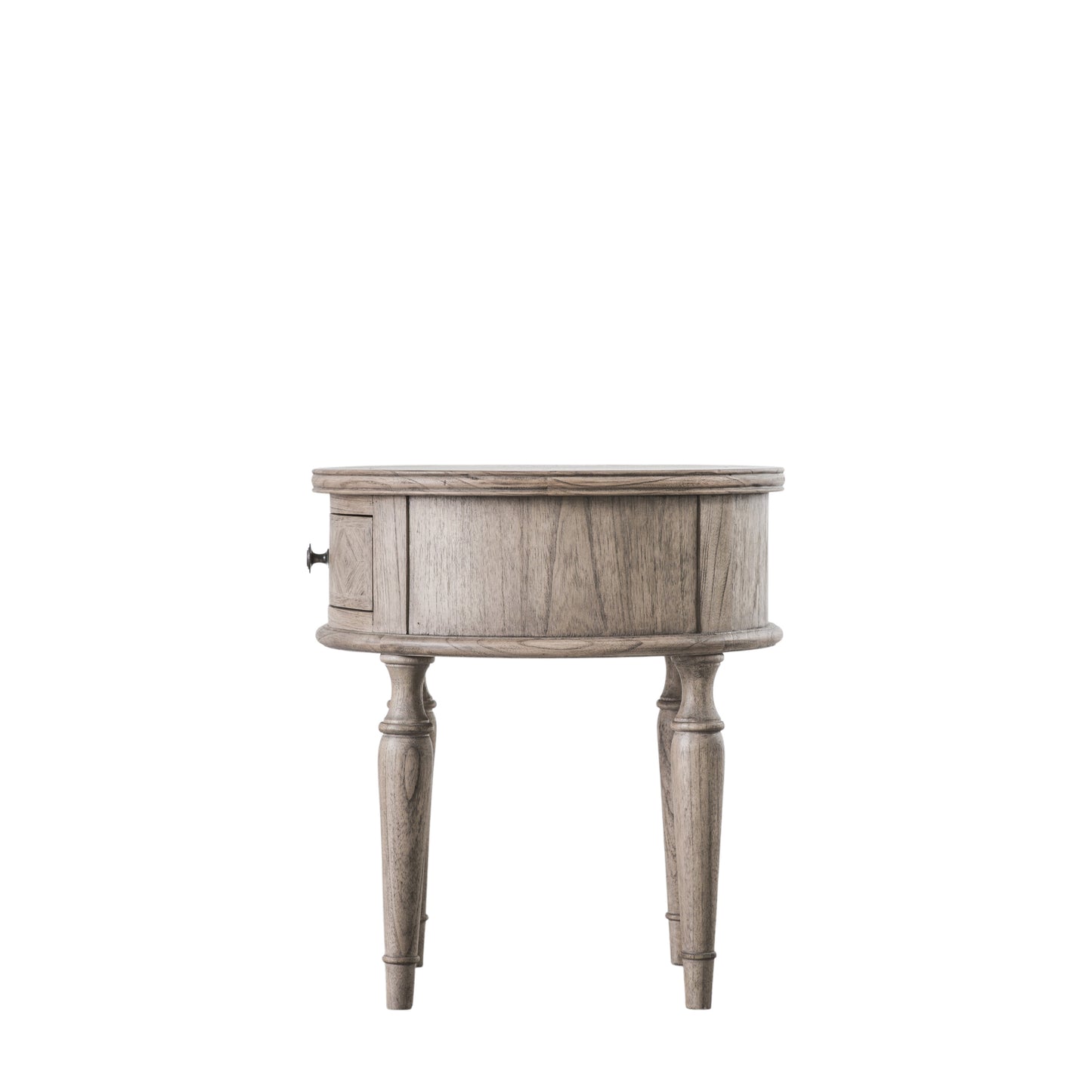 Mustique Round 1 Drawer Side Table Natural