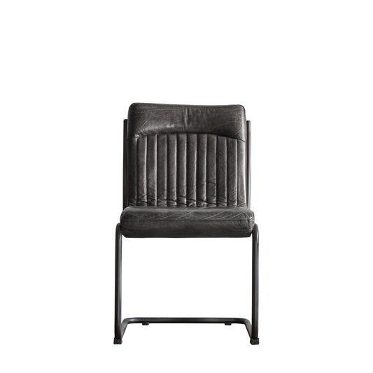 Capri Leather Chair Antique Ebony