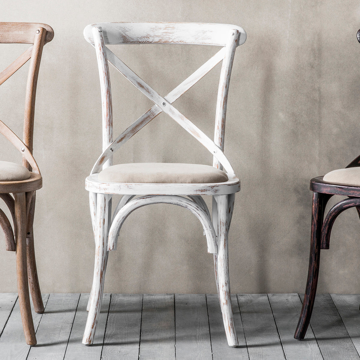 Cafe Chair Linen (2pk) White
