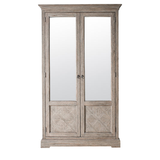 Mustique 2 Mirror Door Wardrobe Natural