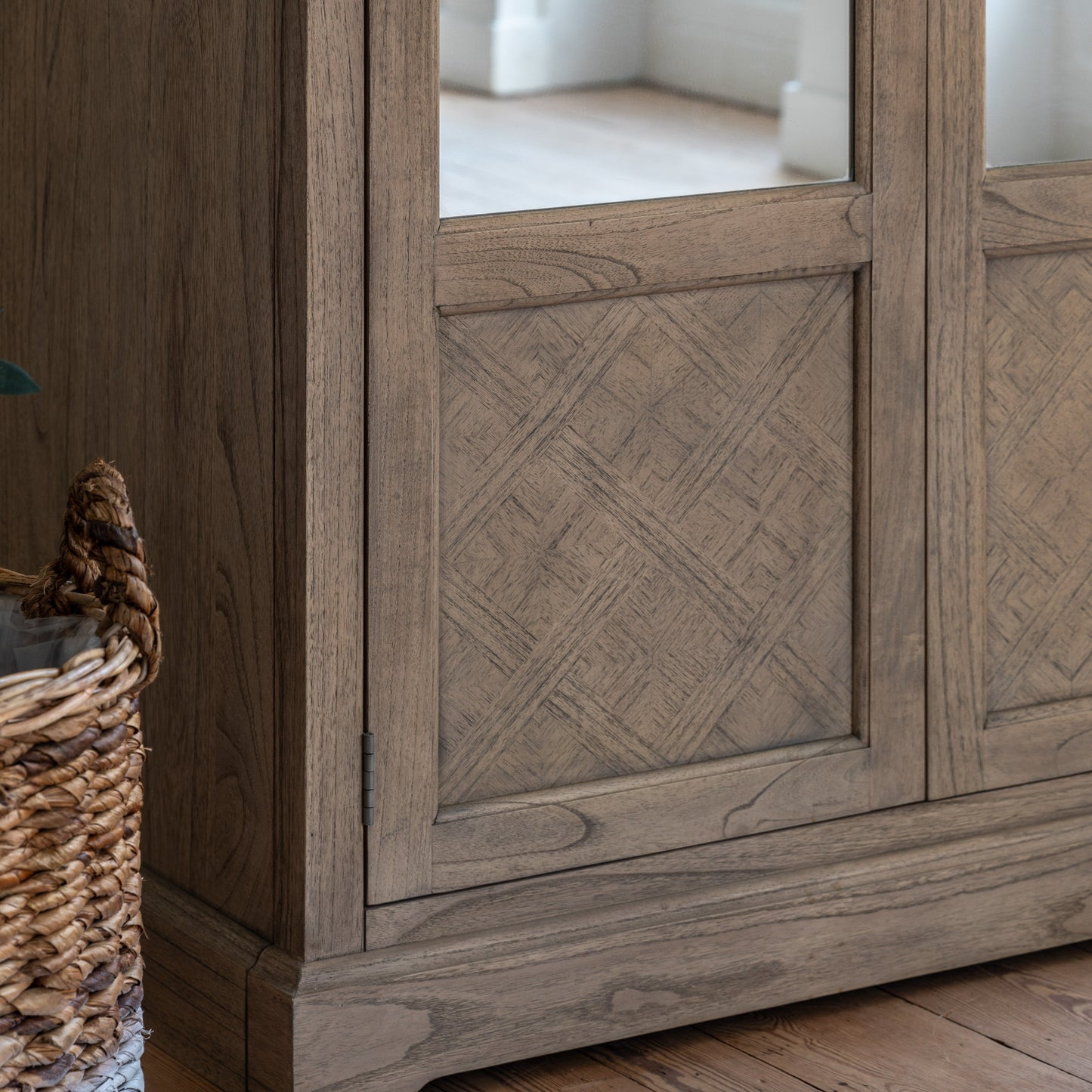 Mustique 2 Mirror Door Wardrobe Natural