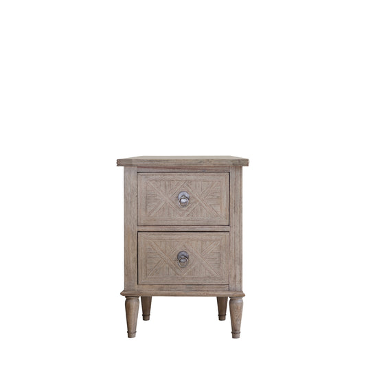 Mustique 2 Drawer Bedside Table Natural