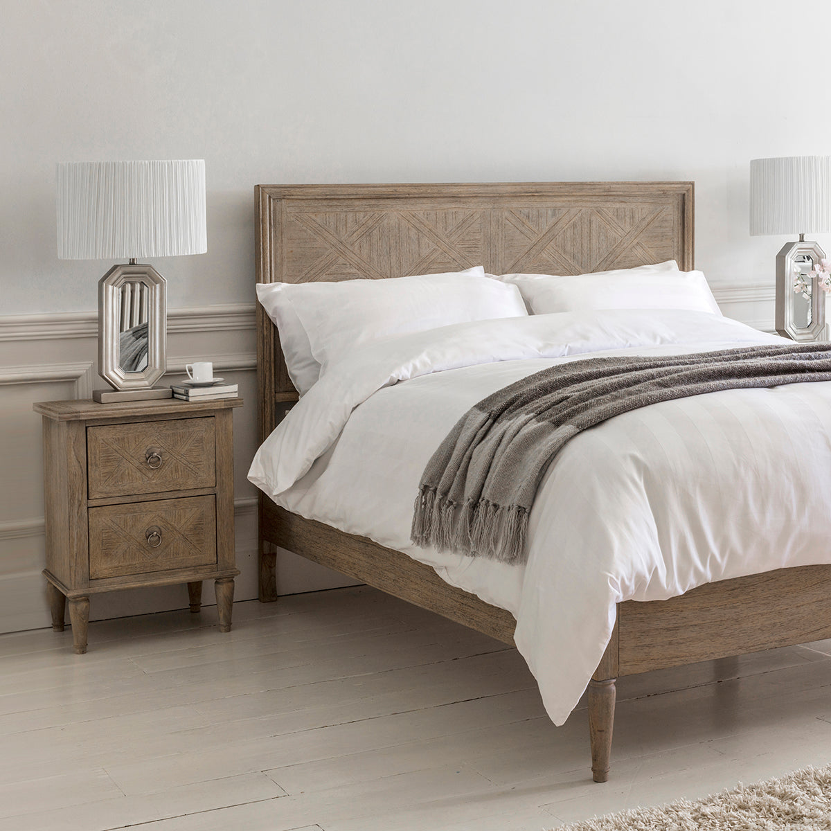 Mustique 2 Drawer Bedside Table Natural