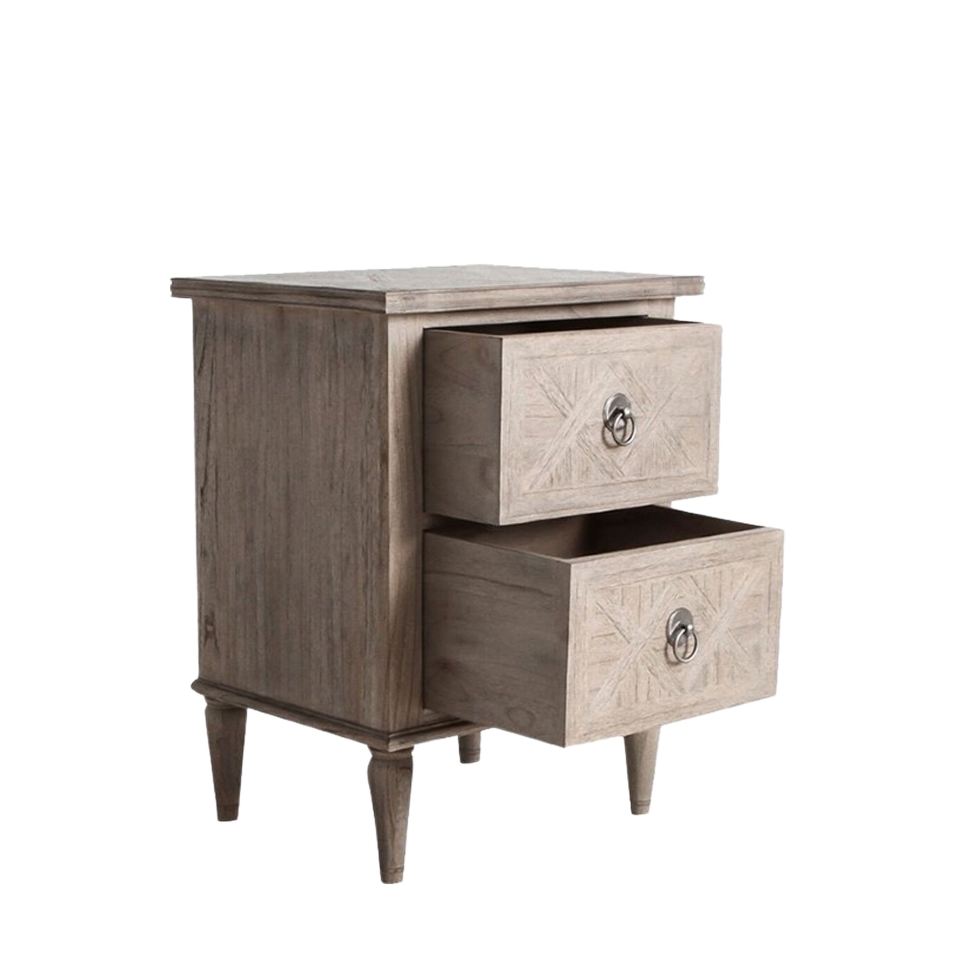 Mustique 2 Drawer Bedside Table Natural