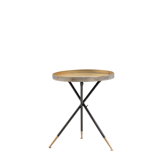 Epsom Tripod Table Distressed Duck Egg / Gold