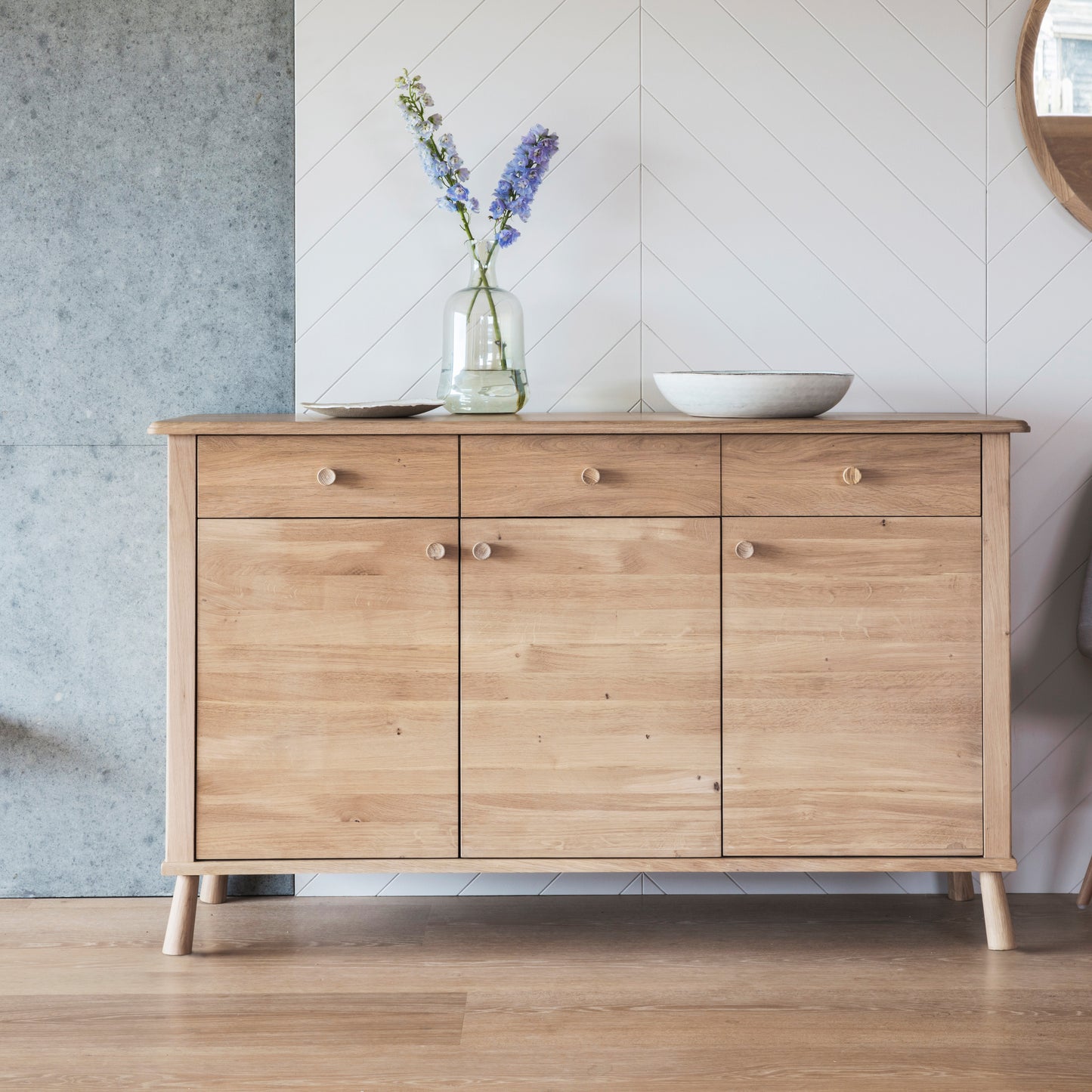 Wycombe 3 Door 3 Drawer Sideboard Oak
