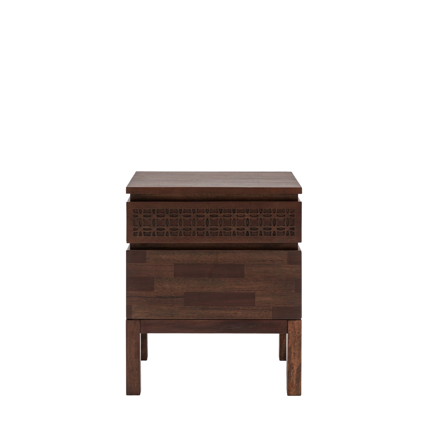 Boho Retreat Bedside 2 Drawer Chest Brown