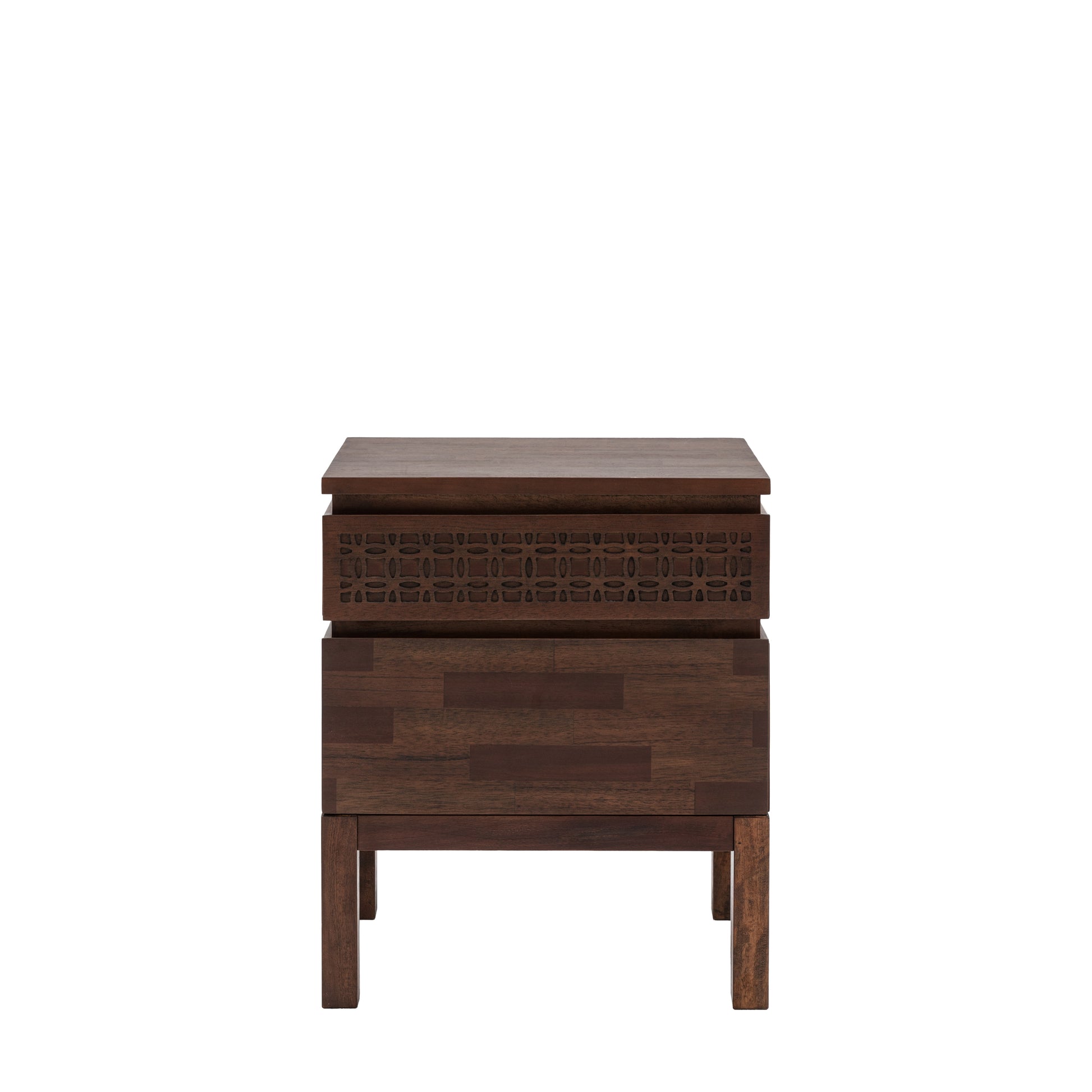 Boho Retreat Bedside 2 Drawer Chest Brown