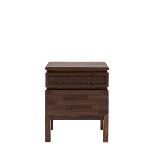 Boho Retreat Bedside 2 Drawer Chest Brown