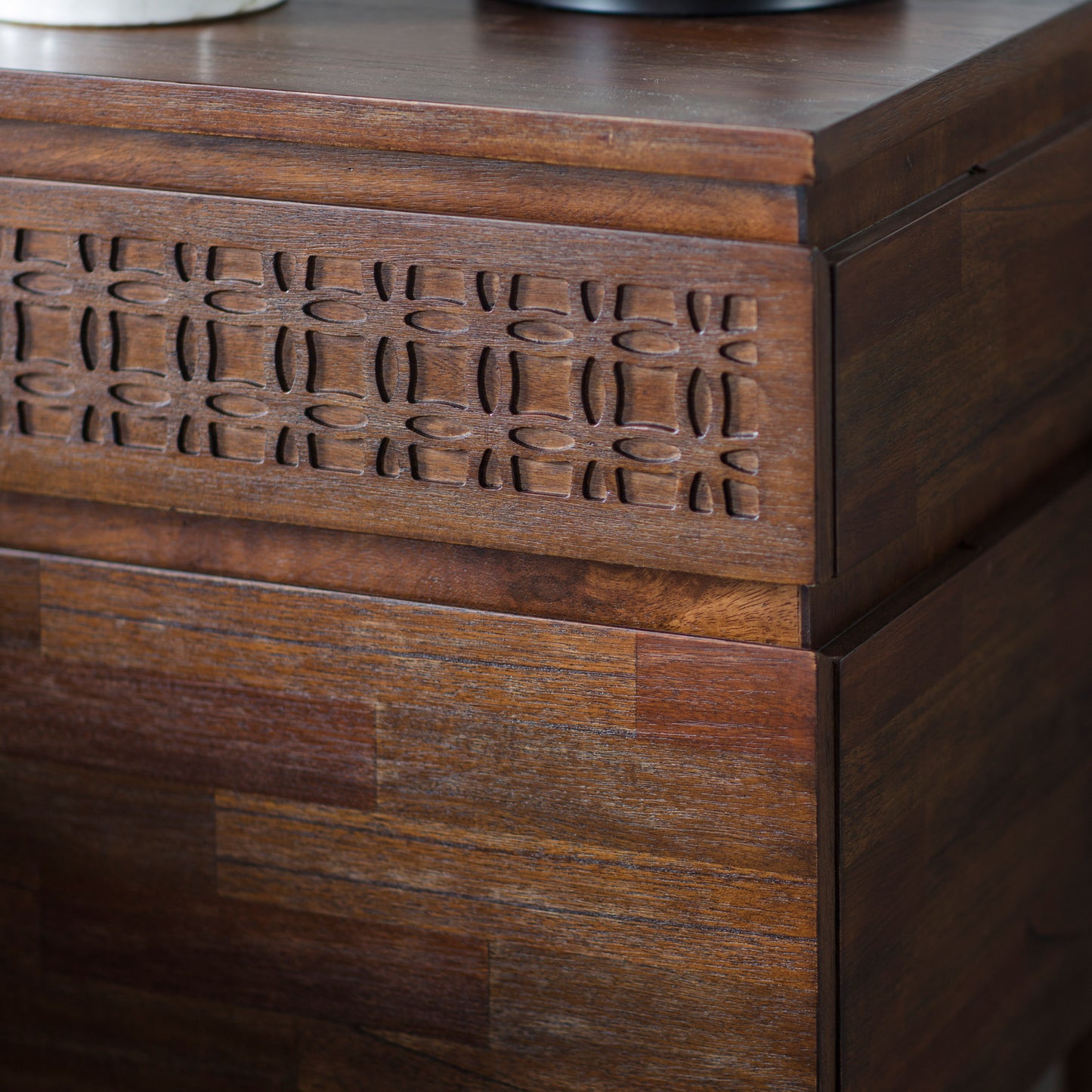 Boho Retreat Bedside 2 Drawer Chest Brown