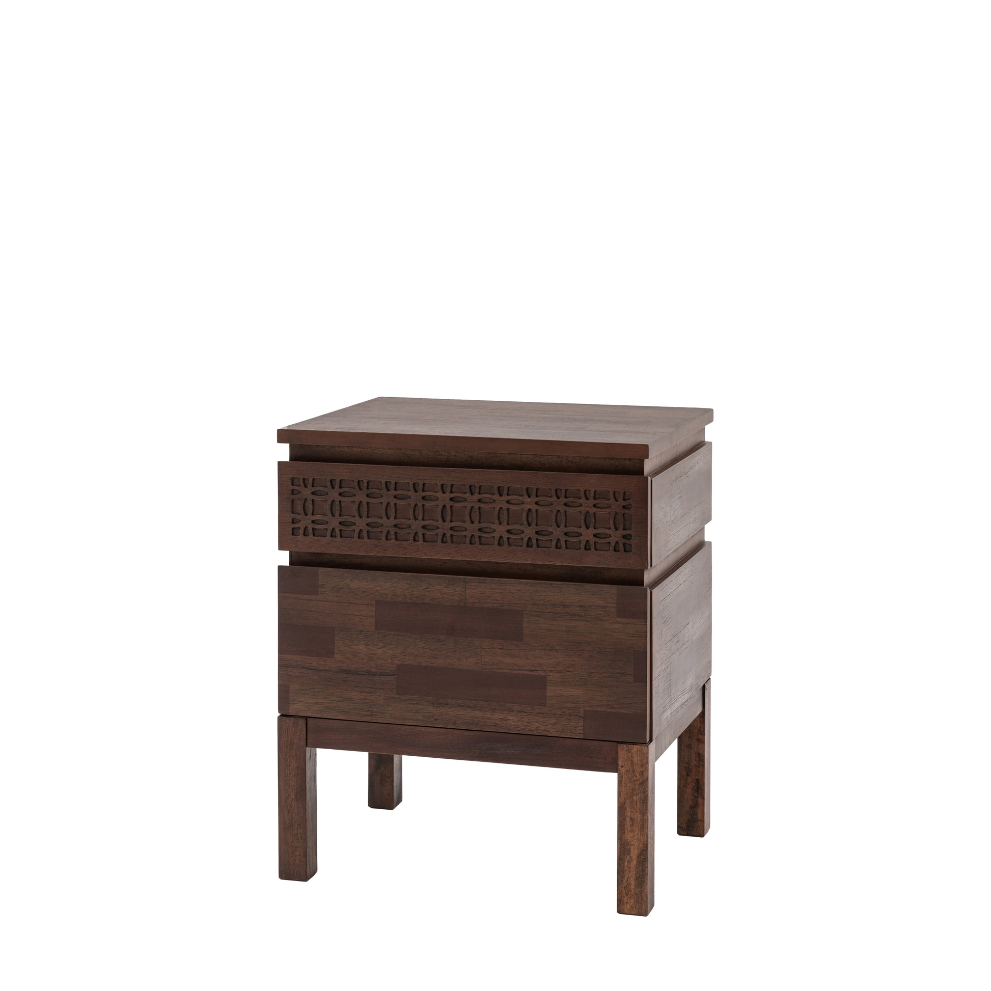 Boho Retreat Bedside 2 Drawer Chest Brown