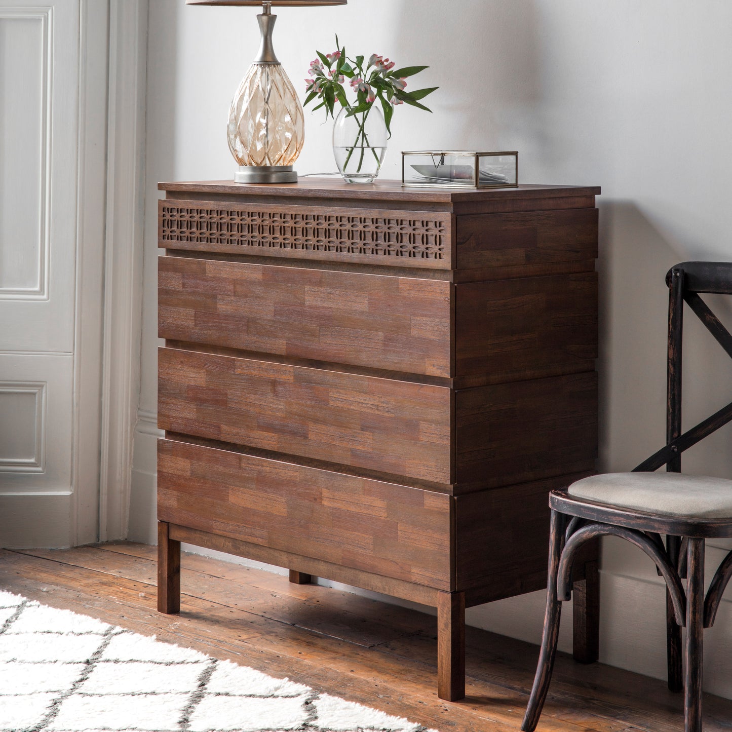 Boho Retreat 4 Drawer Chest Brown